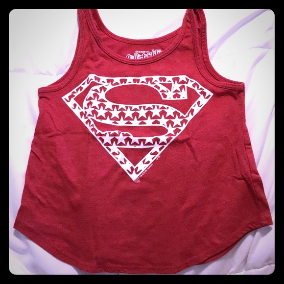 T-shirt Old Navy Superman Supergirl Girl Power Manches Courtes – Jeunesse Grand (10/12 Ans) – Coton Doux